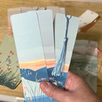 Blue Sunrise Landscape Bookmark – Double-Sided Laminated Bookmark on Premium Cardstock