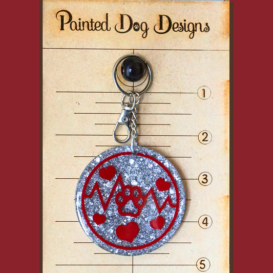 Paw Print Heartbeat Keychain