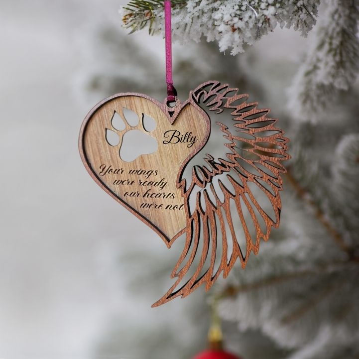 Pet Memorial Christmas Ornament -  Holiday Decoration - Wood Ornament - Pet Memorial Gift for Family, Friends, Pet Lovers