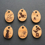 Creepy Cute Engraved Halloween Wood Charms