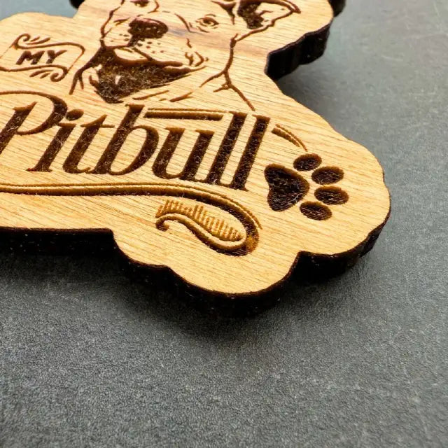I Love My Pitbull – Laser Engraved Maple Wood Keychain | Dog Lover Gift, Pet Parent Accessory