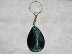 Green teardrop shaped keychain