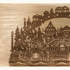 Engraved Christmas Scene Wood Sign | Rustic Holiday Wall Décor