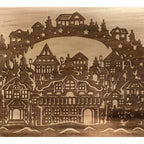 Engraved Christmas Scene Wood Sign | Rustic Holiday Wall Décor